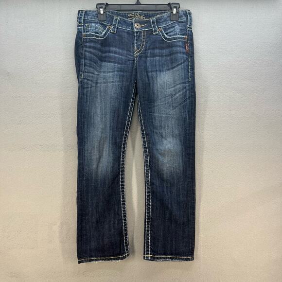 Silver Jeans Denim - Silver Jean Co Jeans Women's Size 6 28 Dark Blue Santorini Capri Normcore